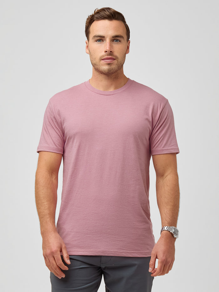 Jake is 5'11" and wears size M # Men's Pink T-Shirt | Spring Limited Edition at FCT