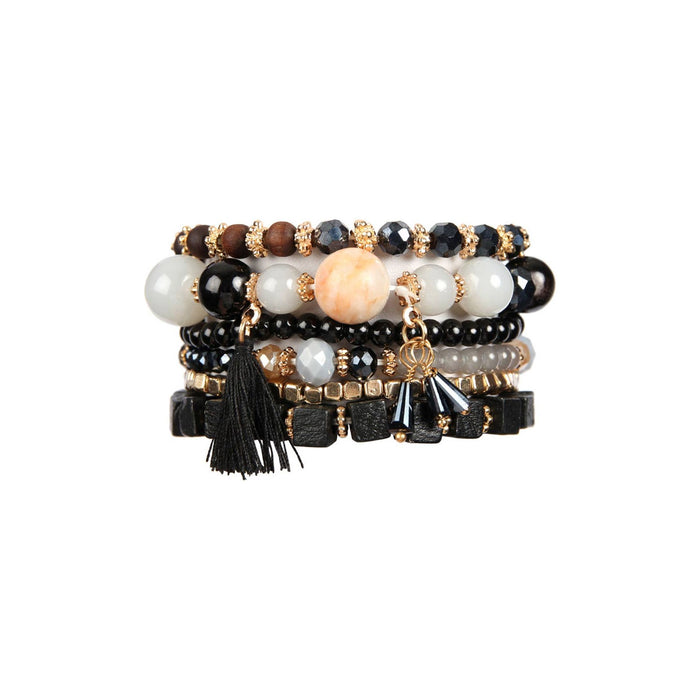 Charm stack bracelet black