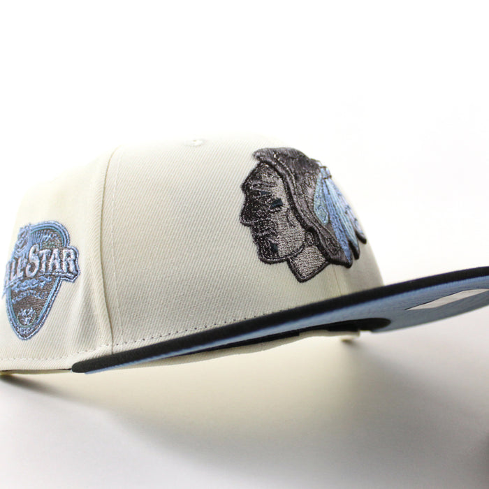 Chicago Blackhawks 2016 All Star Game New Era 59Fifty Fitted Hat (Chrome White Black Sky Blue Under brim)
