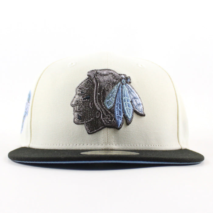 Chicago Blackhawks 2016 All Star Game New Era 59Fifty Fitted Hat (Chrome White Black Sky Blue Under brim)