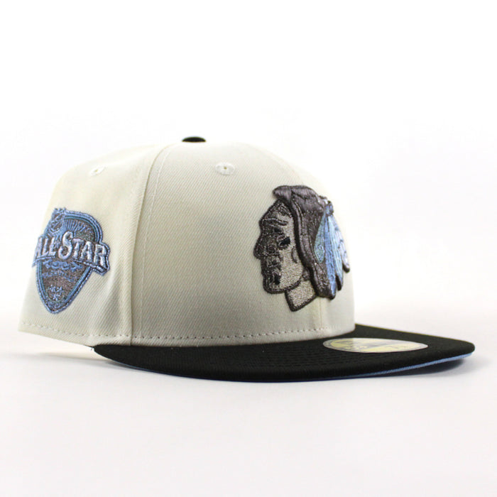 Chicago Blackhawks 2016 All Star Game New Era 59Fifty Fitted Hat (Chrome White Black Sky Blue Under brim)