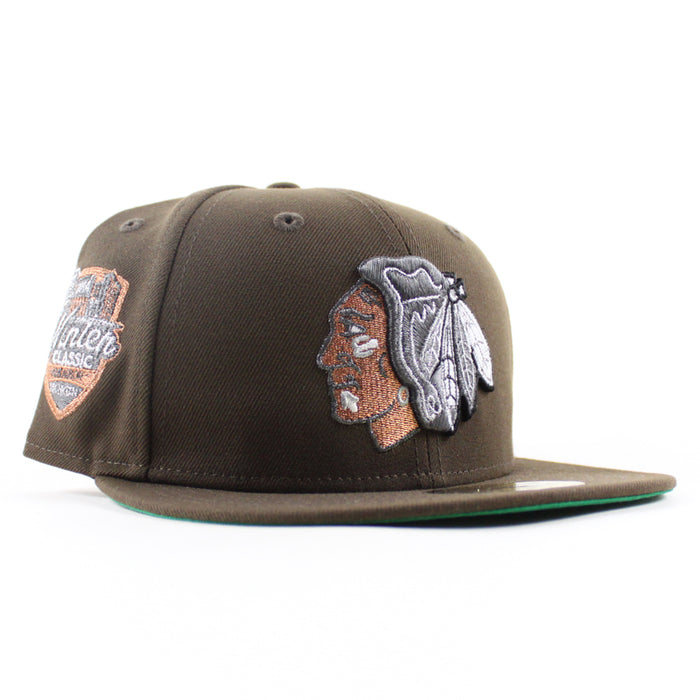Chicago Blackhawks Winter Classic 2014 New Era 59Fifty Fitted Hat (Walnut Gray Under brim)