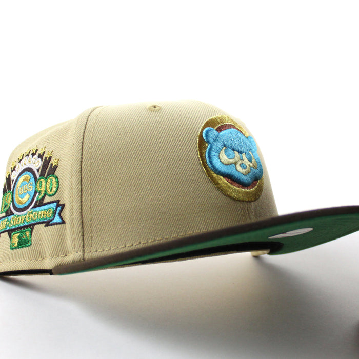 Chicago Cubs 1990 All Star Game New Era 59Fifty Fitted Hat (Vegas Gold Walnut Green Under Brim)