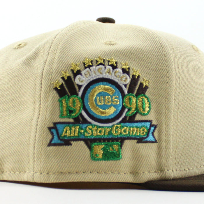 Chicago Cubs 1990 All Star Game New Era 59Fifty Fitted Hat (Vegas Gold Walnut Green Under Brim)