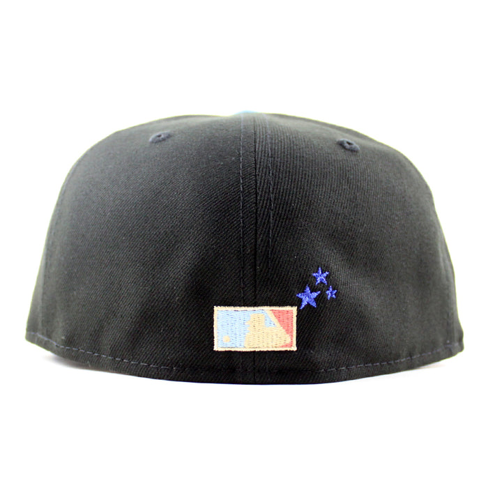 Chicago Cubs be Alert For Foul Balls New Era 59Fifty Fitted Hat (Black Blue Pink Under Brim)