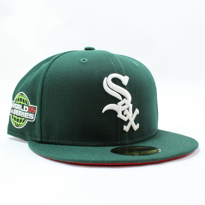 Chicago White Sox 2005 World Series New Era Fitted 59Fifty Hat (Green Red Under Brim)