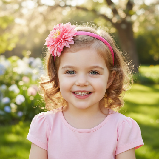 Chrysanthemum Flower Headband - Vibrant Floral Hair Accessory (6-Style Assortment) (FHK1544P)