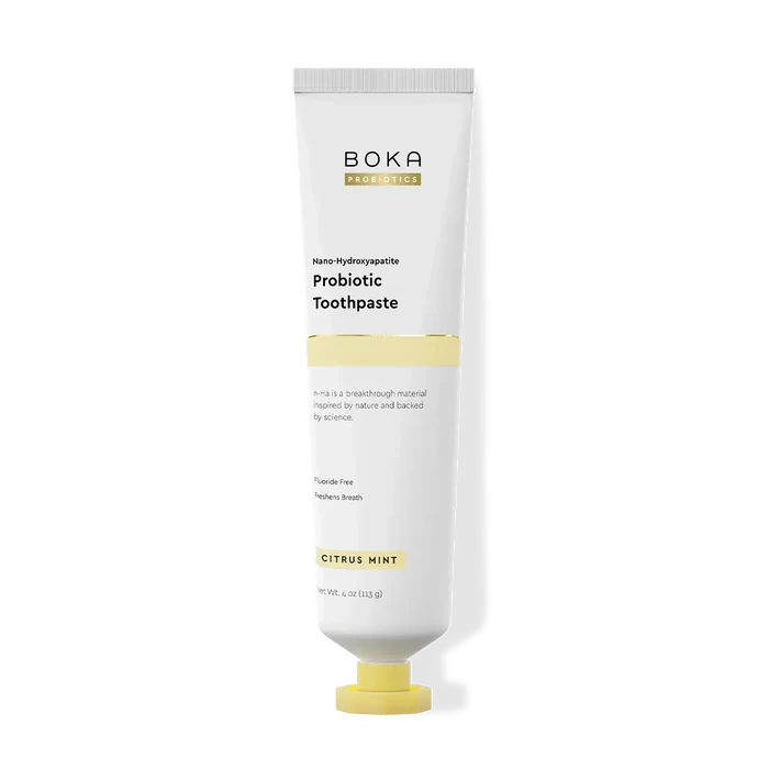 Boka Probiotic Toothpaste tube on a white background