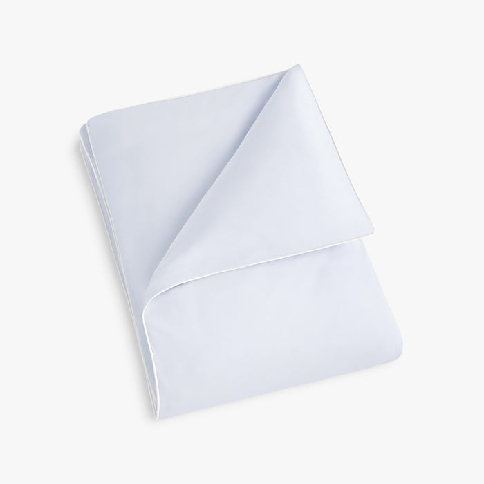 Classic Piped Baby Duvet in Blue folded