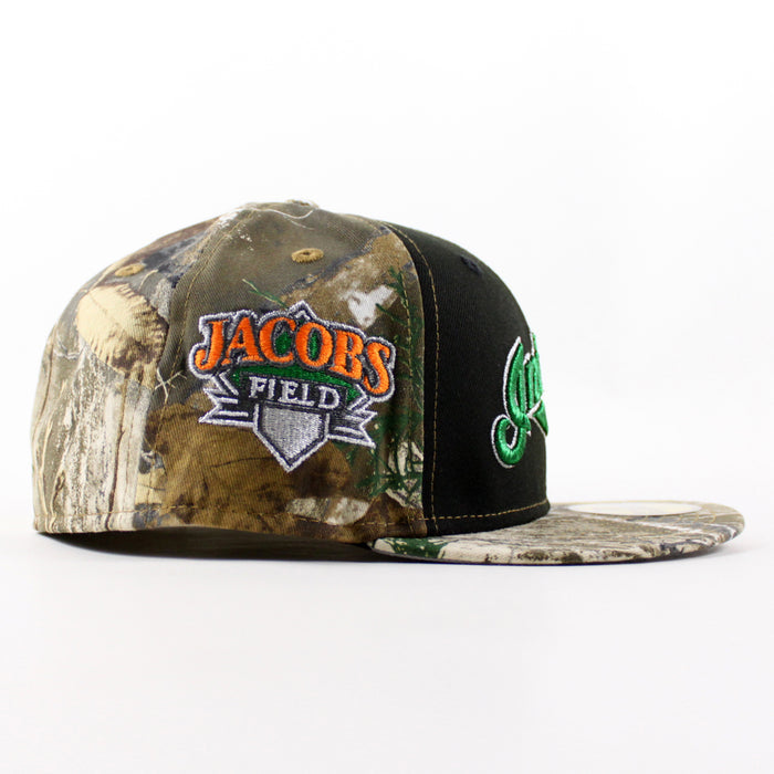 Cleveland Indians Jacobs Field New Era 59Fifty Fitted Hat (Black Real Tree Gray Under Brim)