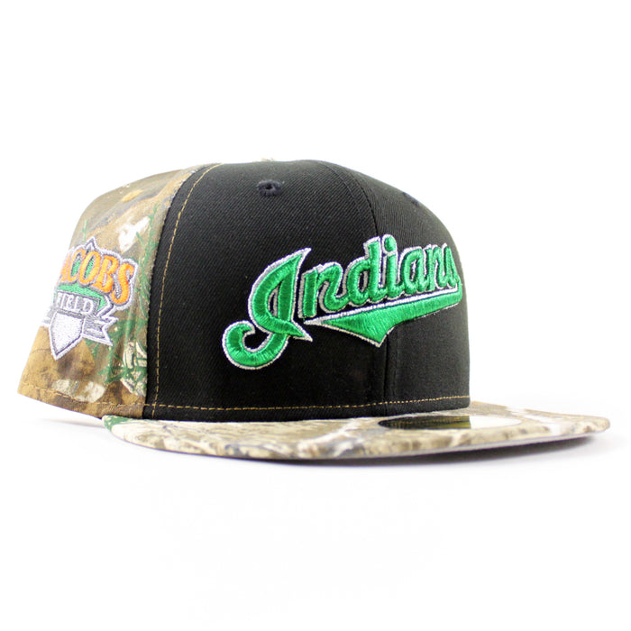 Cleveland Indians Jacobs Field New Era 59Fifty Fitted Hat (Black Real Tree Gray Under Brim)