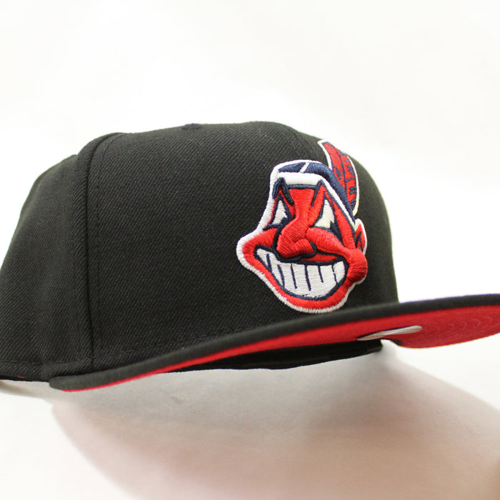 Cleveland Indians New Era 59Fifty Fitted Hat (Black Red Under Brim)
