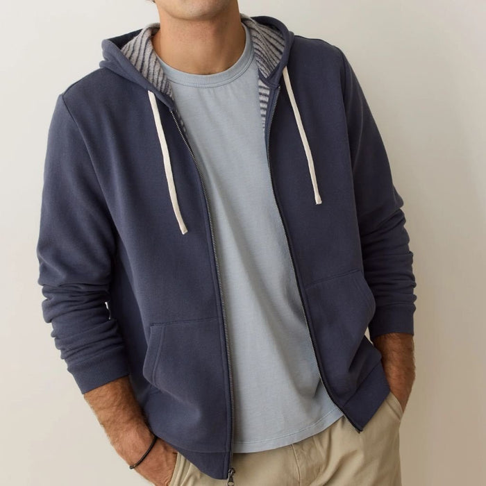 Cloud 9 Fleece Full Zip Hoodie Navy Stripe