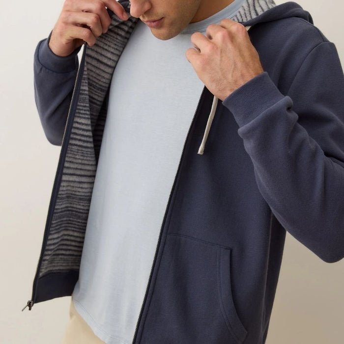Cloud 9 Fleece Full Zip Hoodie Navy Stripe