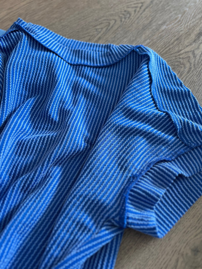 Cobalt Coast Ribbed Tee