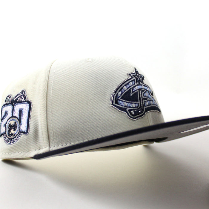 Columbus Blue Jackets 20 Years New Era 59Fifty Fitted Hat (Chrome White Navy Gray Under brim)