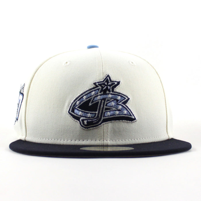 Columbus Blue Jackets 20 Years New Era 59Fifty Fitted Hat (Chrome White Navy Gray Under brim)