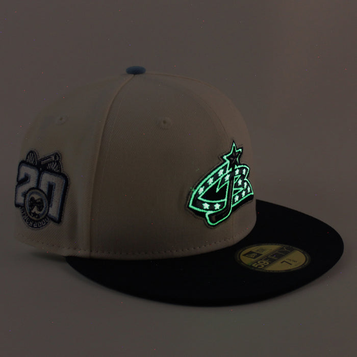 Columbus Blue Jackets 20 Years New Era 59Fifty Fitted Hat (Chrome White Navy Gray Under brim)