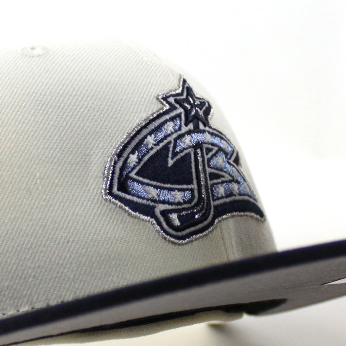 Columbus Blue Jackets 20 Years New Era 59Fifty Fitted Hat (Chrome White Navy Gray Under brim)