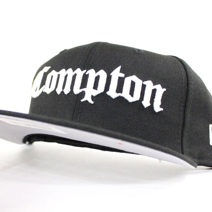 Compton New Era 59fifty Fitted Hat (Black White Gray Under Brim)