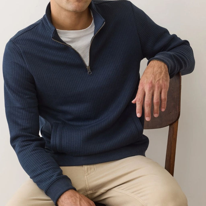 Corbet Quilted Quarter Zip Navy