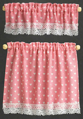 Cottage Curtains: Nursery Hearts, Pink by Barbara O'Brien (BB50414)