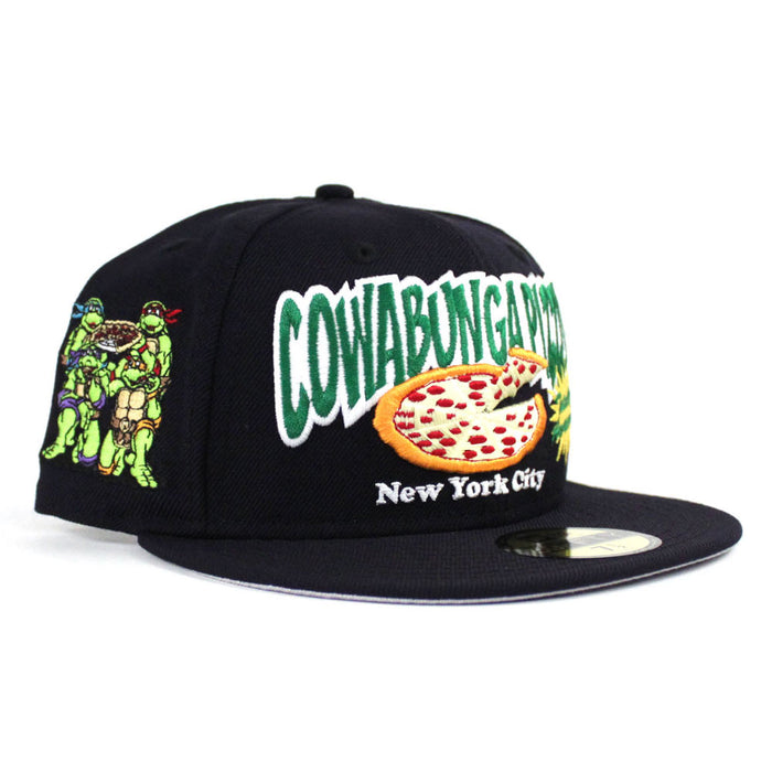 Cowabungapizza The Teenage Mutant Ninja Turtles New Era 59Fifty Fitted Hat (Navy Gray Under Brim)