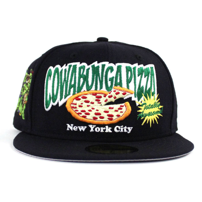 Cowabungapizza The Teenage Mutant Ninja Turtles New Era 59Fifty Fitted Hat (Navy Gray Under Brim)
