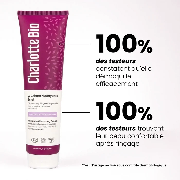 Crème nettoyante visage éclat bio Charlotte Bio