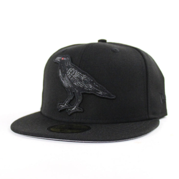 Crow New Era 59FIFTY Fitted Hat (Black Black 2 Gray Under Brim)