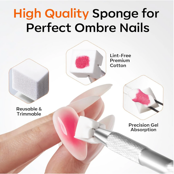 Cube Sponge Blenders for Ombre-NMD-Applicator + 100pc Sponges-Gel Essentialz