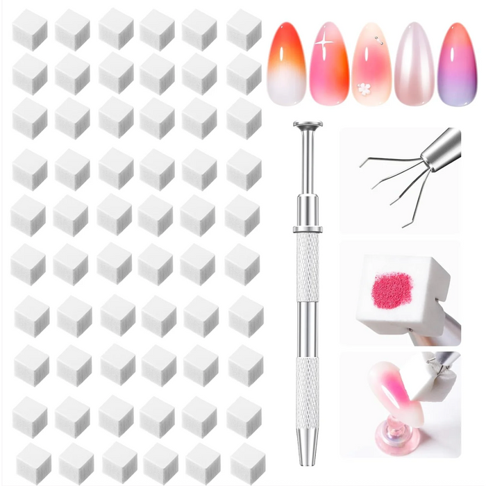 Cube Sponge Blenders for Ombre-NMD-Applicator + 100pc Sponges-Gel Essentialz