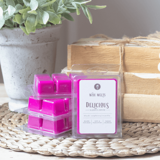 Delicious Wax Melts - Black Raspberry & Vanilla Clamshell Wax Melts - Jarful House