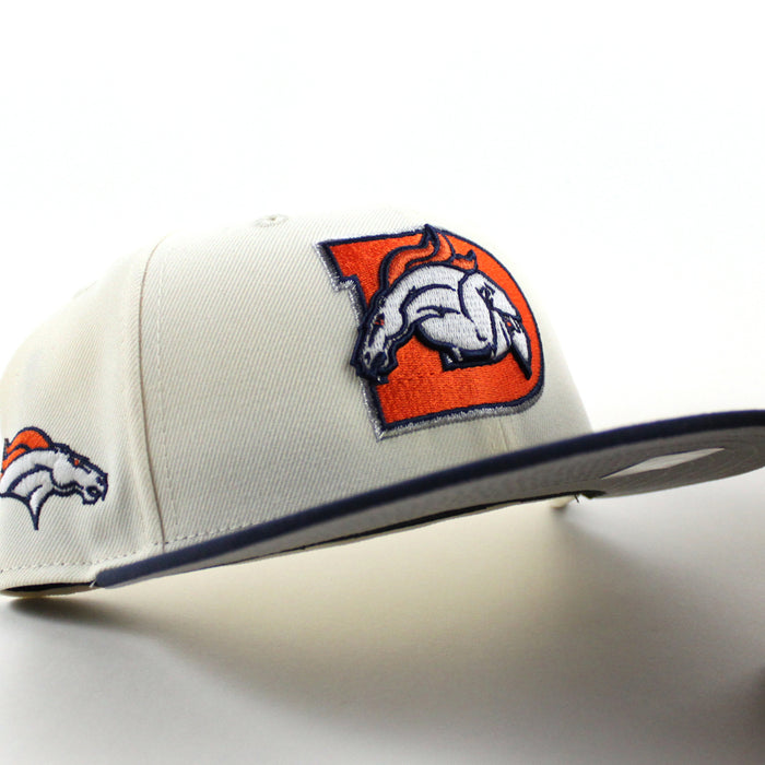 Denver Broncos Horse Patch New Era 59Fifty Fitted Hat (Chrome White Navy Gray Under Brim)