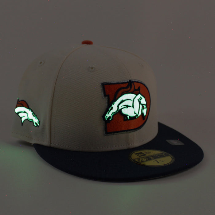 Denver Broncos Horse Patch New Era 59Fifty Fitted Hat (Chrome White Navy Gray Under Brim)
