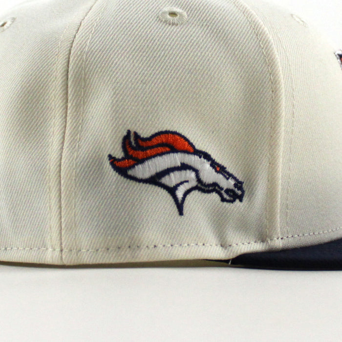 Denver Broncos Horse Patch New Era 59Fifty Fitted Hat (Chrome White Navy Gray Under Brim)