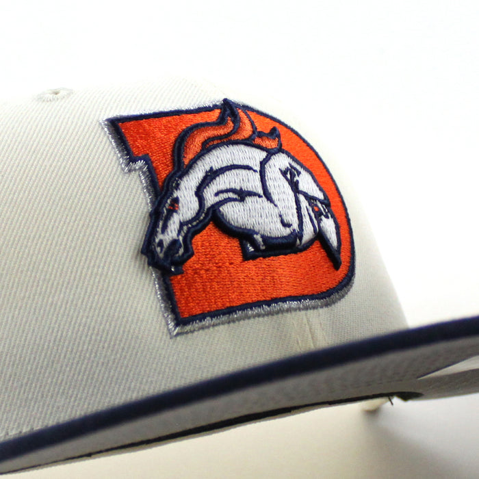 Denver Broncos Horse Patch New Era 59Fifty Fitted Hat (Chrome White Navy Gray Under Brim)