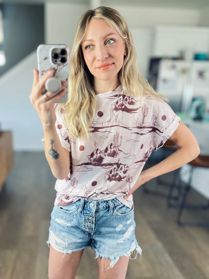 Desert Lands Tee in Rust