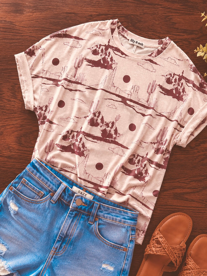 Desert Lands Tee in Rust