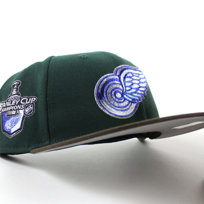 Detroit Red Wings 2008 Stanley Cup Patch New Era 59Fifty Fitted Hat (Dark Green Walnut Gray Under brim)