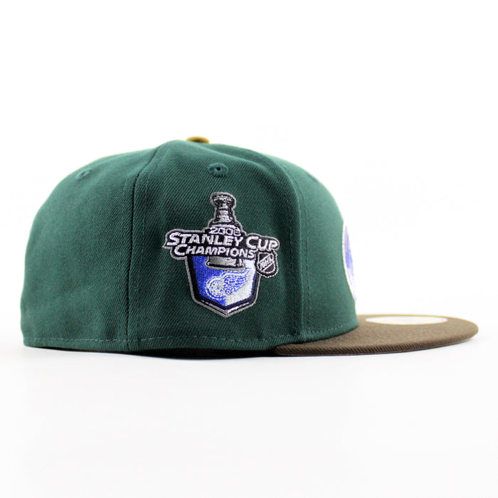 Detroit Red Wings 2008 Stanley Cup Patch New Era 59Fifty Fitted Hat (Dark Green Walnut Gray Under brim)