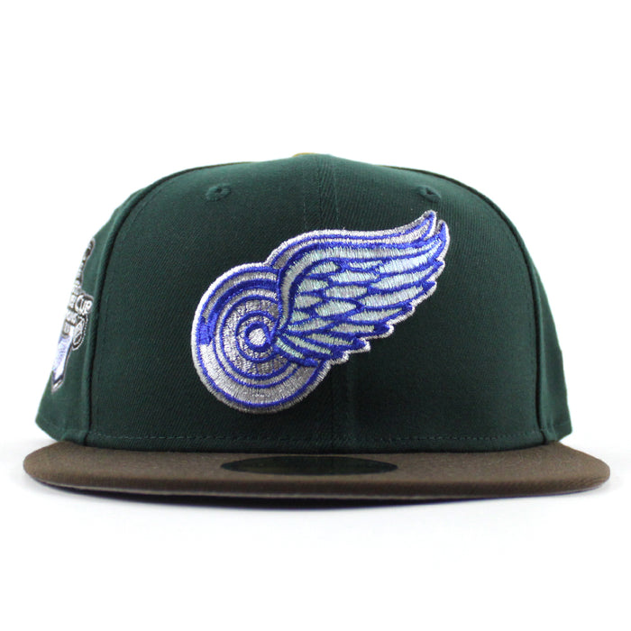Detroit Red Wings 2008 Stanley Cup Patch New Era 59Fifty Fitted Hat (Dark Green Walnut Gray Under brim)