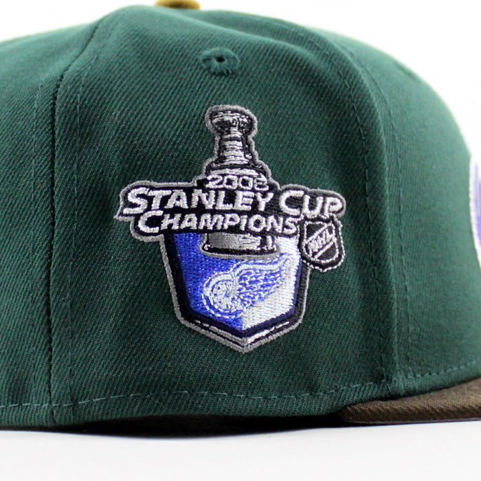 Detroit Red Wings 2008 Stanley Cup Patch New Era 59Fifty Fitted Hat (Dark Green Walnut Gray Under brim)