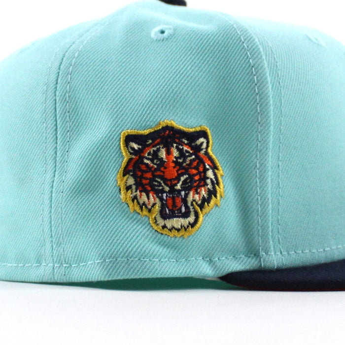 Detroit Tigers TIGER PATCH New Era 59Fifty Fitted Hat (BLUE TINT NIGHT SHIFT NAVY ORANGE Under Brim)