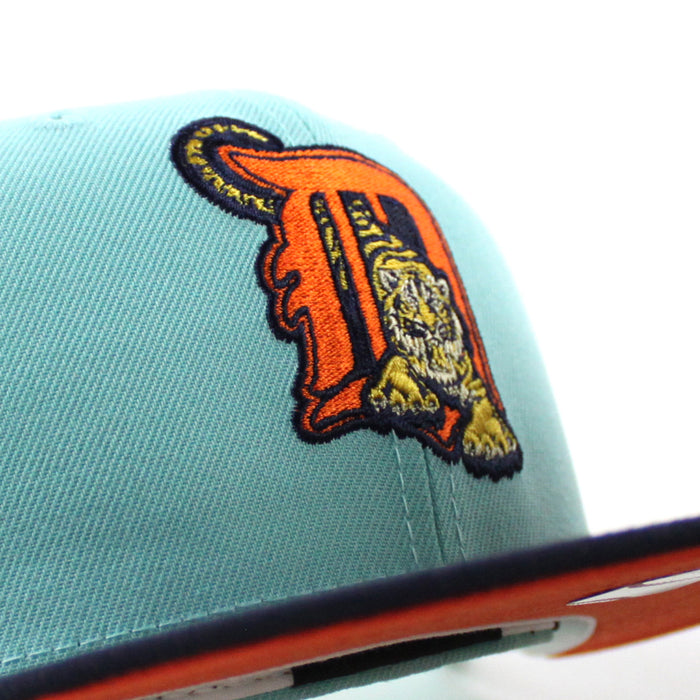 Detroit Tigers TIGER PATCH New Era 59Fifty Fitted Hat (BLUE TINT NIGHT SHIFT NAVY ORANGE Under Brim)