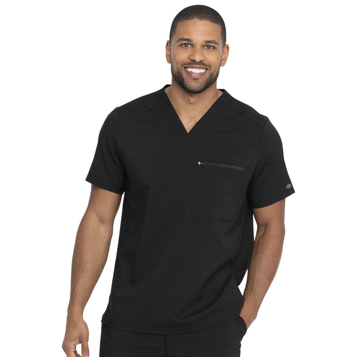 Dickies Men's Tuckable V-Neck Scrub Top Scrubs Dickies Black 2XL Reg