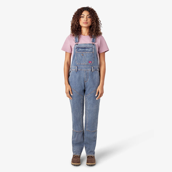 Dickies Women's 11-Pocket Double-Front Bib Overall Bibs & Overalls Dickies Light Stonewash Denim 2XL Reg