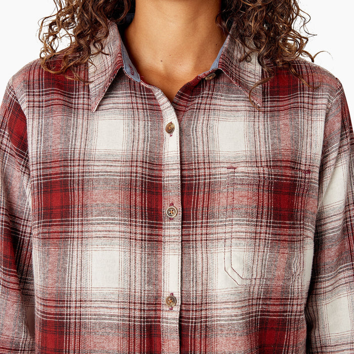 Dickies Women's Plaid Long Sleeve Flannel Shirt Work Shirts Dickies