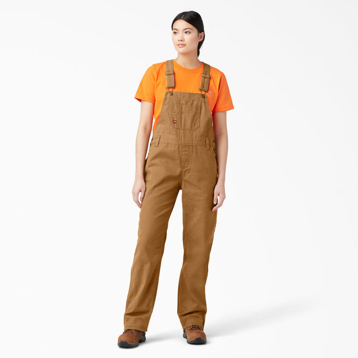 Dickies Women's Relaxed Fit Bib Overall Bibs & Overalls Dickies Rinsed Brown Duck 2XL Reg