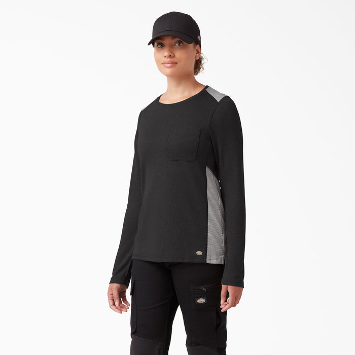 Dickies Women's Temp-IQ 365 Long Sleeve Pocket T-Shirt Long Sleeve T-Shirts Dickies Knit Black L Reg